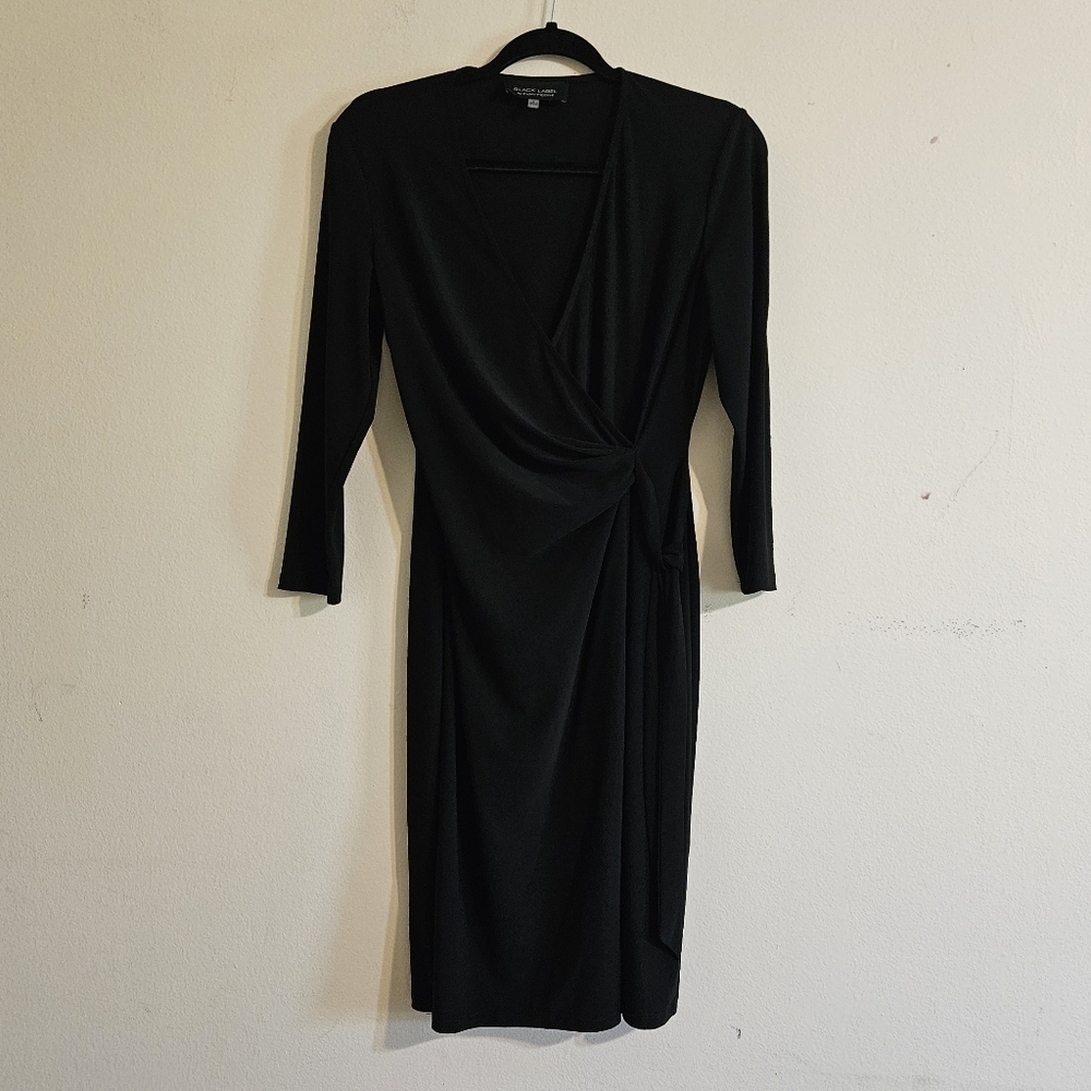Black Label by Evan Piccone Faux Wrap Dress